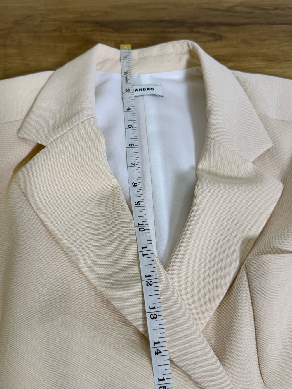 Sandro Paris Sleeveless Belted Longline Blazer dress Cream Size 42 ~ US 8/10 - Picture 14 of 15
